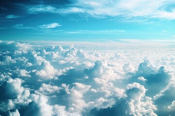 Fototapeta premium Serene cloudscape aerial view nature photography peaceful sky gigapixel quality