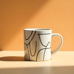 Modern Geometric Elegance Black & White  Ceramic Mug