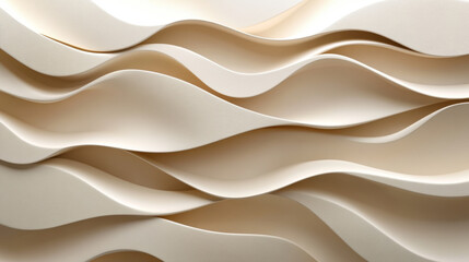 Obraz premium Abstract beige wavy pattern background 3d render illustration. 3D Illustration