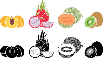 Fruit logo. Isolated fruit on white background