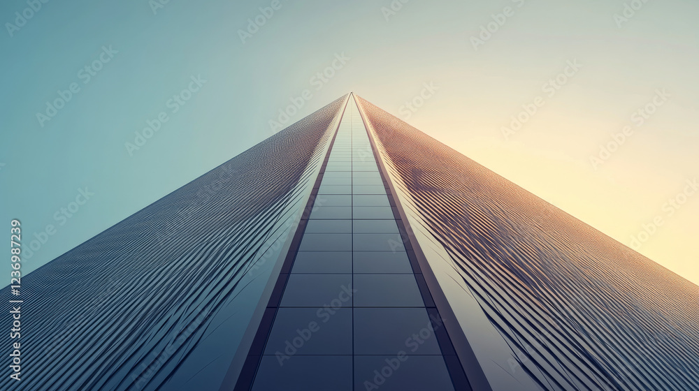 Poster an abstract modern building architecture 3d render illustration