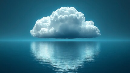 A Single Cloud Over Calm Ocean Waters