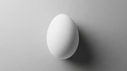 White egg on grey background 3d illustration render