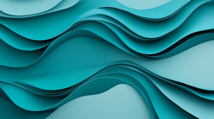 Fototapeta premium Abstract teal wave pattern background image 3d render illustration. 3D Illustration