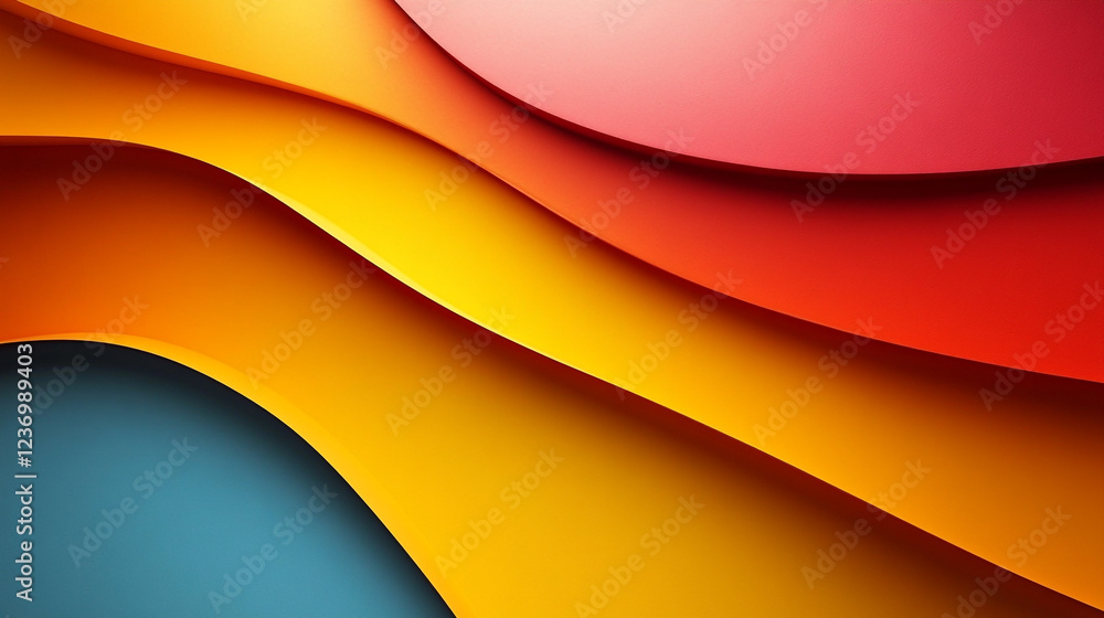 Poster colorful abstract waves create a vibrant and dynamic design in a modern art piece