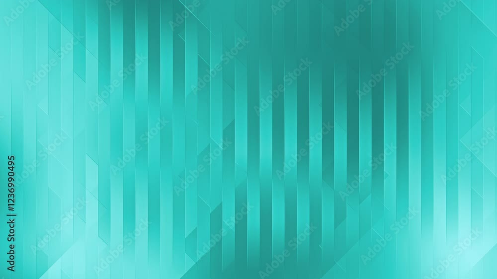 Poster teal gradient geometric pattern - abstract stripes and shapes animation background