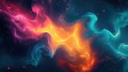 Cosmic dance of colors deep space abstract art stellar environment ethereal viewpoint universe concept