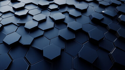 abstract dark petrol blue futuristic honey comb surface technology concept 3d render illustration
