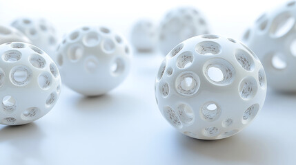 Abstract organic white balls structure background texture with low key lighting 3d render illustration