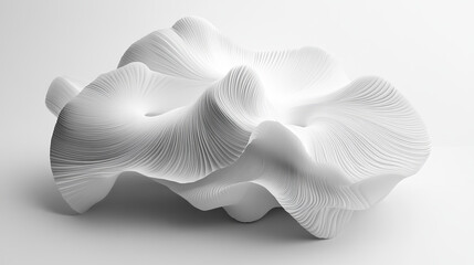 Fototapeta premium metallic white wave pattern geometric shape object 3d render illustration. 3D Illustration
