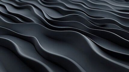 Obraz premium Abstract dark grey curved lines pattern texture 3d render illustration. 3D Illustration