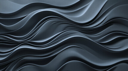 Obraz premium Abstract dark grey curved lines pattern texture 3d render illustration. 3D Illustration