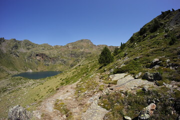 Hiking in pyrenees mountains - Andorra in the summer