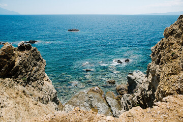 Scenic Rocky Coastline with Clear Blue Waters