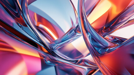 abstract glass reflections technology background visualization 3d render illustration
