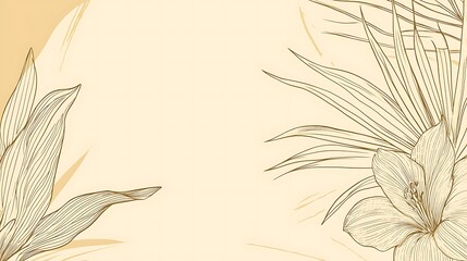 Elegant Floral Design with Tropical Leaves and Flowers