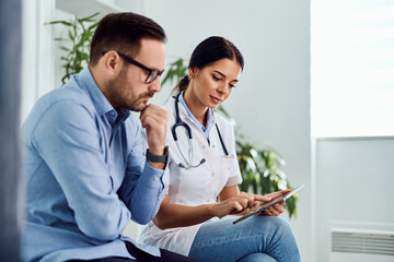 Healthcare Professional Consulting a Patient in a Modern Medical Office