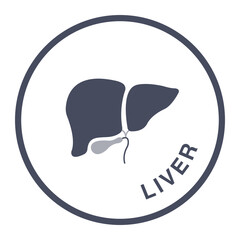 Liver Health Icon, Hepatic Function, Detoxification Symbol