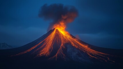 Close up photo of a magma of volcano