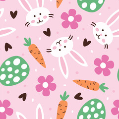Pink Easter Pattern Easter Bunny Background