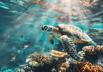 Fototapeta premium Turtle in the ocean