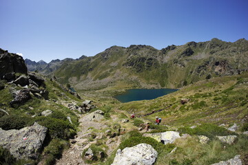 Pyrenees mountains in the summer fisheye