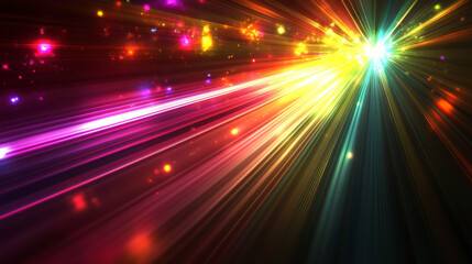 Fototapeta premium modern abstract colourful light beams 3d render illustration