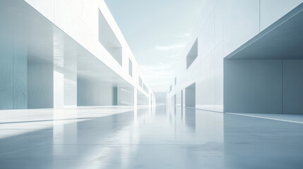 Fototapeta premium abstact white modern architecture background 3d illustration render