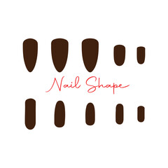 nail shapes, silhouettes  manicure styles cosmetic illustration