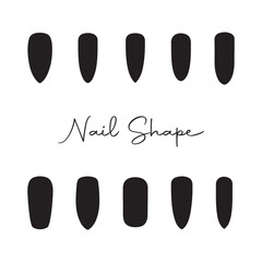 nail shapes, silhouettes  manicure styles cosmetic illustration