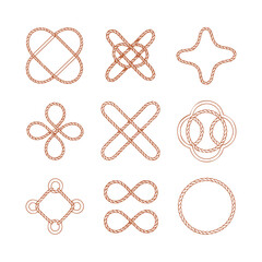 Rope knots illustration, vector graphic, nautical elements