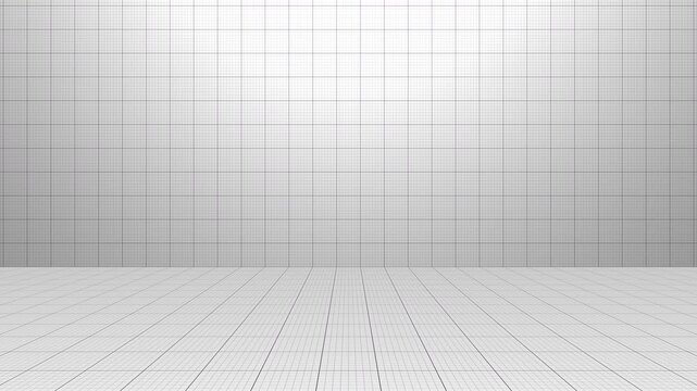 8&times;8グリッドの空間 横スクロールループ背景 白背景黒線