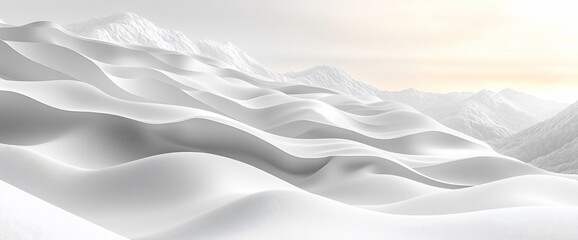 Abstract white snowy mountain landscape.