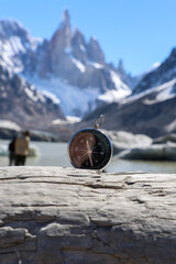 a globe on the snow