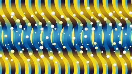 Fototapeta premium Abstract Wavy Stripes Background with Floating Bubbles Design. Generative AI