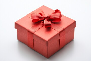 Elegant red gift box with bow: perfect for celebrations and special occasions