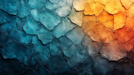 Fototapeta premium Textured painted wall with gradient colors creating a vibrant visual effect