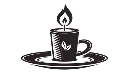 cup of coffee with candle
