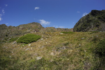 Pyrenees mountains in the summer fisheye