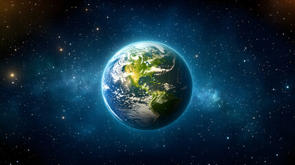Obraz premium Earth, space, cosmos, planet, view, night, galaxy, background, environmental, educational