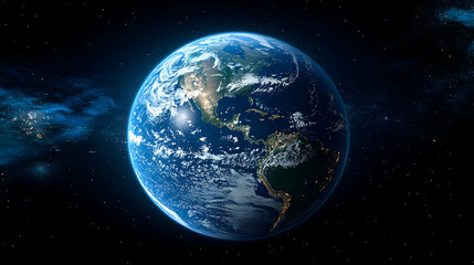 Earth, space, night, clouds, cosmos, global, planet, view, background, science