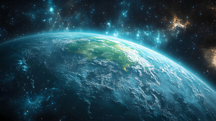 Fototapeta premium Earth, Space, Planet, Orbit, Nebula, Cosmic, Background, Science, Educational, Astronomy