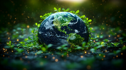 Earth, sprouts, growth, nature, environmental, sustainability, hope, background, global, ecology