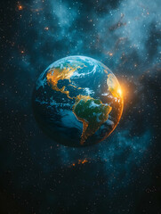 Fototapeta premium Earthrise, Space, Sunrise, Planet, Cosmos, Night, Background, Astronomy, Educational, Science