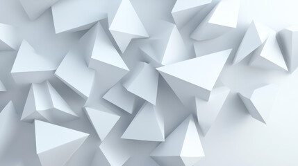 Obraz premium Abstract wallpaper, consisting of flying white triangles 3d render illustration