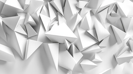 Obraz premium Abstract wallpaper, consisting of flying white triangles 3d render illustration