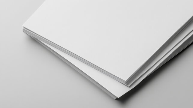 Pile of white din a4 paper sheets isolated on grey to replace your design 3d render illustration