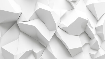 abstract geometric shapes of white polygon 3d render illustrationarchitecture background texture