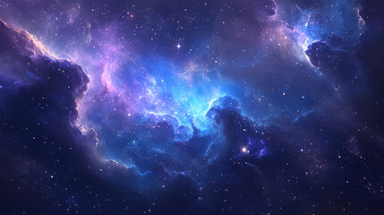 Fototapeta premium Blue and Purple Space Filled With Stars, A Stunning Celestial Display 360 panorama vr environment map. 3D Illustration