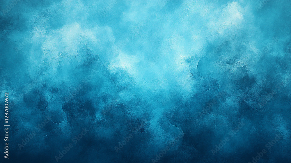 Poster abstract blue and teal cloud patterns create a serene atmosphere in art
